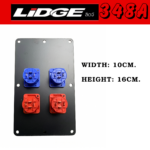 LIDGE YM-348A เพลตเหล็กหลังตู้ลำโพง 4 ช่อง Speakon สีดำ (2)